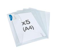 Rapesco 1629 ECO Carpeta Sobre Portafolios con Bolsillo para Tarjetas, A4, Transparente, Paquete de 5