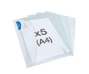 Rapesco 1629 ECO Carpeta Sobre Portafolios con Bolsillo para Tarjetas, A4, Transparente, Paquete de 5