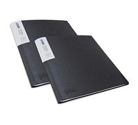 Rapesco 1645 Carpeta de Presentación con 100 Fundas, Protección Antibacteriana, Negros, 2 Carpetas