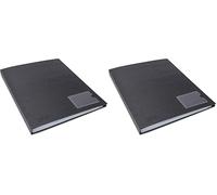 Rapesco 1651 Germ-Savvy Antibacteriano, Carpeta de Fundas A4 en Polipropileno, 50 Fundas, Negro (Paquete de 2)