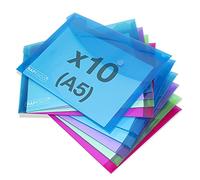 Rapesco 1679 ECO Carpeta Sobre Portafolios con Broche, A5, Colores Surtidos Transparentes, Paquete de 10