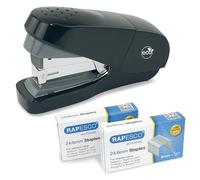 Rapesco 1688 ECO Grapadora Grapado Plano, 2000 Grapas Tipo 24/6 mm, Negro