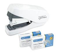 Rapesco 1689 ECO Grapadora Flat Clinch de Esfuerzo Reducido con 2000 Grapas Tipo 24/6 mm, Capacidad de 35 Hojas, Blanco