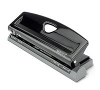 Rapesco 1725 Perforadora Ajustable de 6 Agujeros, Capacidad 9 Hojas | Negro