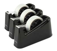 Rapesco 1740 3 Dispensadores Cinta Adhesiva 500, 3 Rollos de Cinta, Negro
