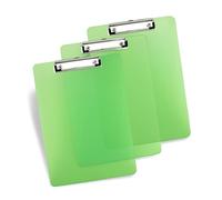 Rapesco 1823 3 Carpetas Portapapeles con Pinza, A4, Verde Transparente | Business, Incluye 3 Portapapeles en Material Esmerilado
