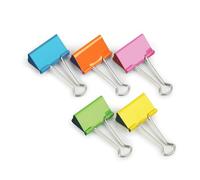 Rapesco FBC19COL Pinzas Clips de 19 mm con Brazos Plegables, Colores surtidos, Paquete de 10