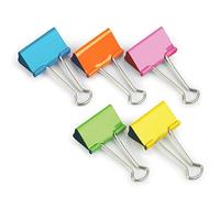 Rapesco FBC41COL Pinzas/Clips de 41 mm con Brazos Plegables, Colores Surtidos, Paquete de 10