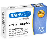 RAPESCO - Lote de 5 cajas de 1000 grapas galvanizadas (26/6 mm)