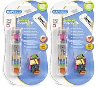 Rapesco RC4025MC Supaclip 40 Dispensador Transparente y 25 Clips en Colores Surtidos (Paquete de 2)