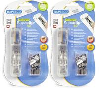 Rapesco RC4025SS Supaclip 40 Dispensador Transparente y 25 Clips de Acero Inoxidable (Paquete de 2)