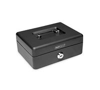 Rapesco SB0006B1 Caja Fuerte Portátil con Portamonedas y Llave, 15 cm de ancho, Negro