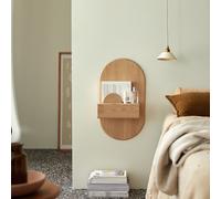 Raph - Mesita de noche suspendida de roble macizo H 63 x B 36 x T 23 cm