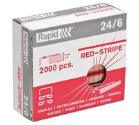 Leitz Rapid 11700245 Grapas 24/6 mm, galvanizado, con rayas en rojo, 2000 unidades)