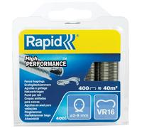 Rapid Grapas VR16 galvanizadas para cercas y vallas 2-8 mm, 400 unidades (Blíster)