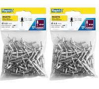 RAPID 5000380 - Remache Ø4.8x10mm. Alu en bolsa de 100 Unds. (Paquete de 2)