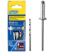 Rapid 5000392 Remaches, 0 W, Plateado, 4.8x25mm