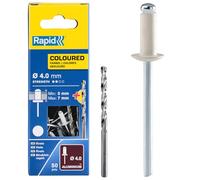 Rapid 5001463 - Remaches Aluminio Blanco 4x10 Mm Pack 50 | Fijación para bricolaje y montaje en pared, metal o textiles con formato pack y medidas específicas