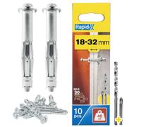 Rapid Tacos de expansión metálicos Pack 10 para Pladur 18-32 mm Carga máxima 40 kg (5001551)