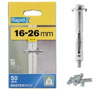 Rapid Tacos de expansión metálicos Pack de 50 para Pladur 16–26 mm Carga 25 kg (5001561)