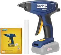 RAPID BGX500 Pistola de Cola Inalámbrica P4A de 18V, No Incluye Batería, Calentamiento Rápido y Flujo de Cola Regulable, Indicador de Temperatura y Gatillo Ergonómico de 4 dedos (5001517), azul