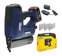 Rapid BNX50 Kit de Clavadora Eléctrica Sistema 18V Power for All Inalámbrica de Clavos con Luz LED, para Clavos N.º 8 y con Disparo Simple o de Impacto, Batería de 2.5 Ah, Cargador y Maleta (5001498)