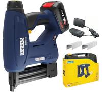 Rapid BTX553 Kit de Grapadora Eléctrica Inalámbrica Portátil con Sistema 18V Power for All para Grapas N.º 53 y Clavos N.º 8 con Batería, Cargador, Maleta y 300 Grapas de 10mm (5001506)