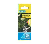 Rapid Caja de 25 Ojales para Lonas de Acero Ø13 mm para Aplicaciones en Telas, Lonas, Pieles y Bolsas, Incluye Herramienta de Remache (5000413)