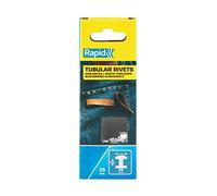 Rapid Caja de 25 Remaches Tubulares Ø7 x 9 mm para Aplicaciones Decorativas y Jeans, Telas, Piel (5000414)