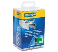 Rapid Caja de Grapas de Corona Plana para Plástico, Cartón y Alfombras N.º140 de Acero Galvanizado, 12 mm - 5.000 Grapas