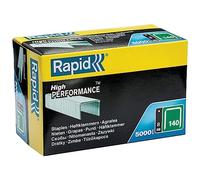 Rapid Caja de Grapas de Corona Plana para Plástico, Cartón y Alfombras N.º140 de Acero Galvanizado, 8 mm - 5.000 Grapas