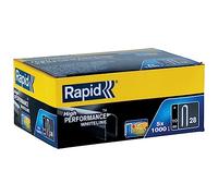 Rapid Caja de Grapas de Corona Redondeada con Recubrimiento Blanco para Cables de Bajo Voltaje N.º28 de Acero Galvanizado, 10 mm - 5 x 1.000 Grapas