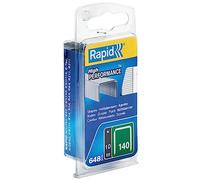 Rapid Caja Estrecha de Grapas de Corona Plana para Plástico, Cartón y Alfombras N.º140 de Acero Galvanizado, 10 mm - 650 Grapas