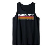 Rapid City South Dakota Retro Rayas Vintage City Diseño de Ciudad Camiseta sin Mangas
