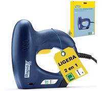 Rapid E-Tac Grapadora-Clavadora eléctrica para madera, tapicería y bricolaje, Diseño ligero y ergonómico con nariz de contacto de seguridad, Grapas de 6-14mm y Clavos de 15mm (5001697)