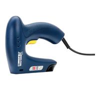 Rapid E100 Grapadora-clavadora eléctrica, Grapadora de tapicería 2 en 1 para proyectos de bricolaje, hogar y manualidades, Diseño ligero y ergonómico con contacto de seguridad en la punta (5001699)