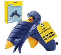 Rapid EG130 Pistola de cola de baja temperatura para manualidades y uso doméstico, 130°C para materiales delicados, Barras de cola ovaladas de 9mm, Salida de 80g/h, Soporte integrado