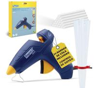Rapid EG212 Kit de pistola de cola termofusible con 24 barras de cola de 12mm para manualidades, bricolaje y reparaciones del hogar; Diseño ergonómico y soporte ajustable