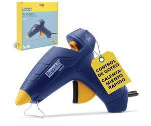 Rapid EG212 Pistola de cola termofusible para manualidades y reparaciones domésticas, Barras de cola de 12mm, Diseño ergonómico con gatillo de agarre suave y soporte ajustable