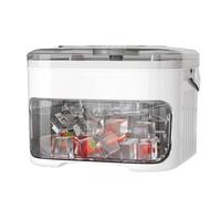 Rapid Freeze Cubes, Portable Tray System, 5.9x3.7inch Ice Cube Mold Box with Doublelayer System, Nonstick Silicone Organizer Box, Stackable Grid Style, Kitchen Picnic Beverages