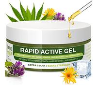 Rapid - Gel activo superfuerte - Gel de cuidado para articulaciones y músculos - con árnica orgánica, aceite de cáñamo y consuelda - vegano y sin pruebas en animales