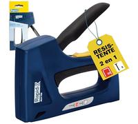 Rapid Grapadora Dual Profesional ALU753 para Grapas No. 53 y Clavos No. 8, Grapadora Manual con Regulador de Esfuerzo de 2 Posiciones, Mango Ergonómico y Mecanismo Interno Metálico (5001677)