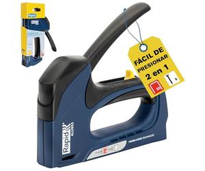 Rapid Grapadora Dual Profesional ALU953 para Grapas No. 53 y Clavos No. 8, Grapadora Manual con 3 Posiciones Ajustables, Tecnología Powercurve y Gatillo Ergonómico (5001678)