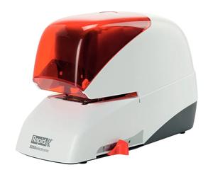 Rapid Grapadora Eléctrica 5050e, Capacidad 50 Hojas, Usa Cassette Grapas, Plata/Naranja