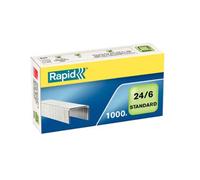 Rapid Grapas Standard 24855600 – 24/6 mm galvanizadas – 20 hojas – 1000 unidades