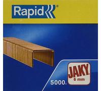 Rapid Jaky 11720001 - Grapas de cobre de 6 mm, para engrapar hasta 20 hojas, uso con grapadoras y alicates de grapado, alambre de cobre, caja de 5000, 11720001