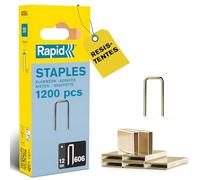 Rapid Caja de Grapas de Corona Estrecha para Suelos y Paneles de Madera N.º606 de Acero Galvanizado, 12 mm - 1.200 Grapas