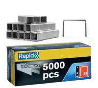 Rapid Paquete de 5000 Grapas N.53/8 para Tejido y Decoraciones en Acero Galvanizado, Estructura de Hilo Fino, Longitud de Pierna 8 mm