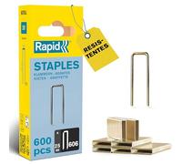 Rapid Caja Estrecha de Grapas de Corona Estrecha para Suelos y Paneles de Madera N.º606 de Acero Galvanizado, 25 mm - 600 Grapas