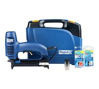 Rapid PRO R553 Grapadora Eléctrica Ajustable con Placa Frontal Extraíble y Estuche Protector para Madera, Cajas, Tela, Bricolaje y Manualidades para Grapas N.º 53 y Clavos N.º 8 Incluidos (10642912)